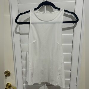 Lululemon White Medium Razor Back Athletic Tank Top